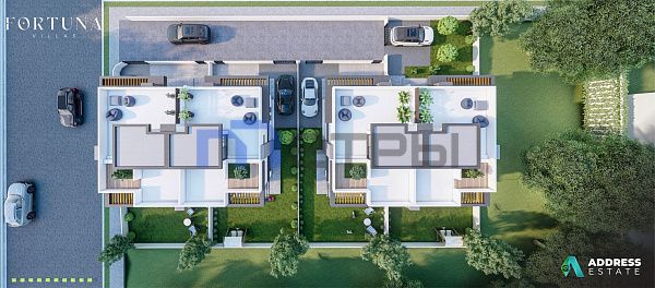 "FORTUNA VILLAS" смежные, двухуровневые виллы 3+1,с терассами и видом на море