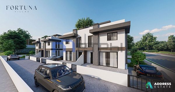 "FORTUNA VILLAS" смежные, двухуровневые виллы 3+1,с терассами и видом на море