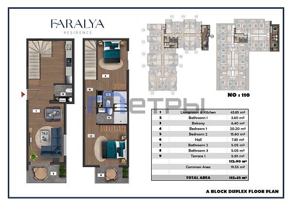 Комфортабельный пентхаус с 2 спальнями в Комплексе Faralya Residence Комфортабельный пентхаус с 2 спальнями в Комплексе Faralya Residence